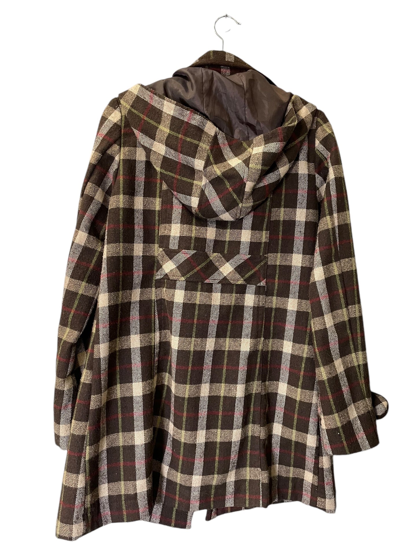 Coat Peacoat By Flying Tomato In Checkered Pattern, Size: L