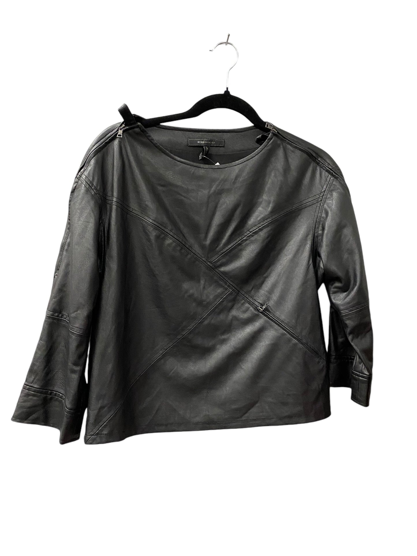 Jacket Leather By Bcbgmaxazria In Black, Size: S