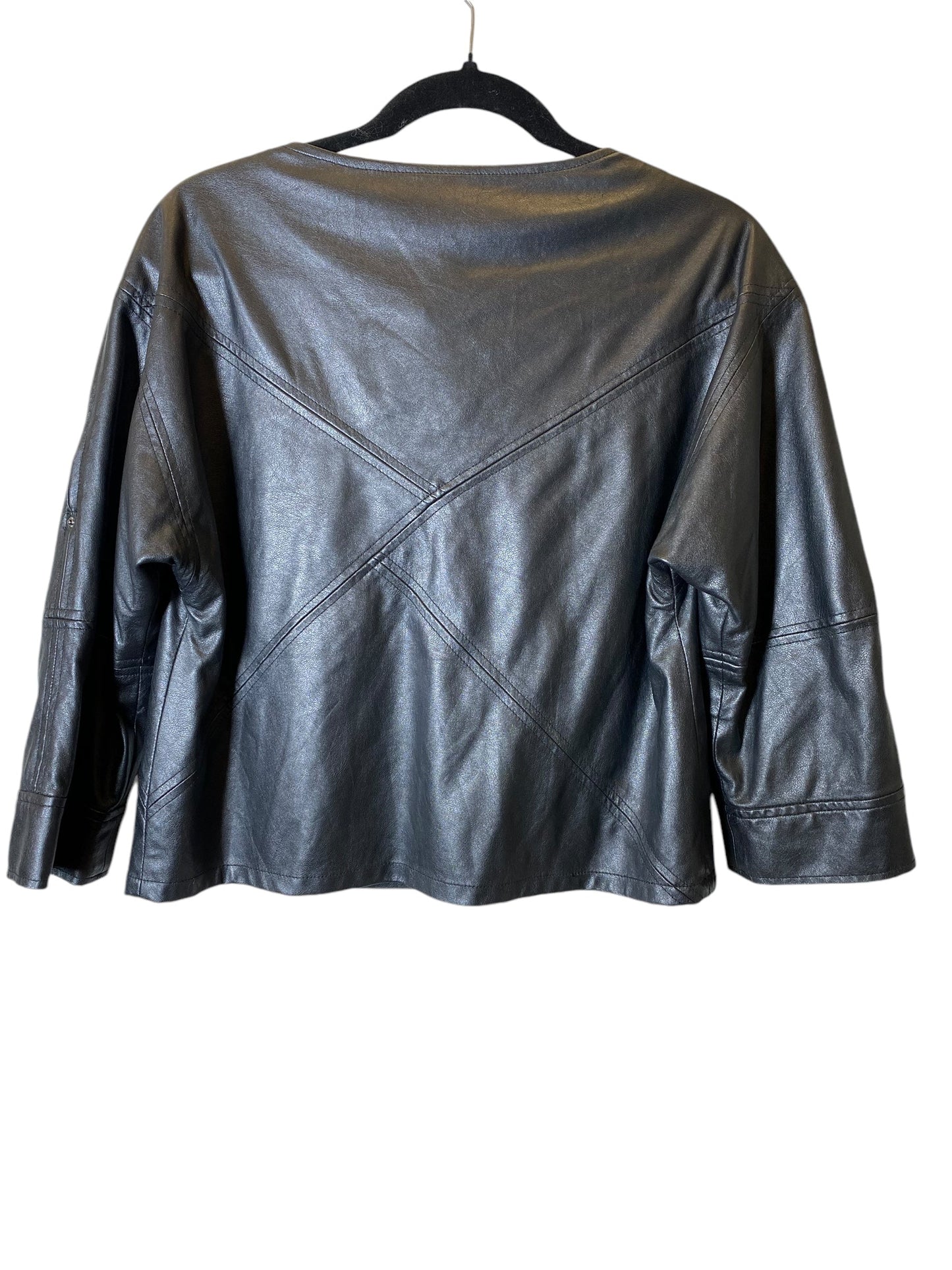 Jacket Leather By Bcbgmaxazria In Black, Size: S