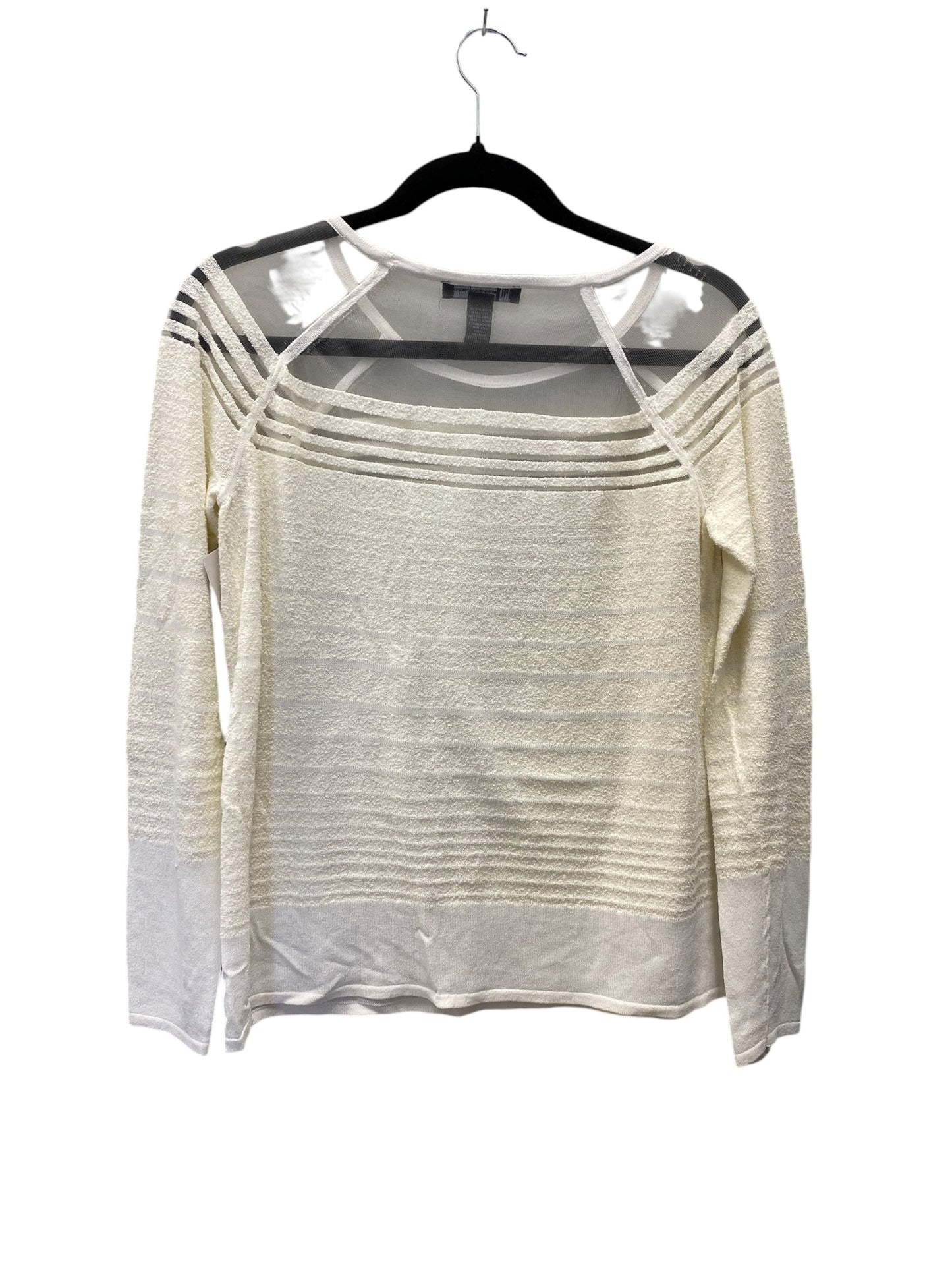 Top Long Sleeve By International Concepts In Cream, Size: M