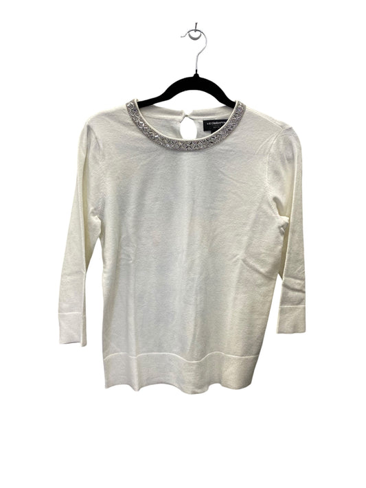 Sweater By Liz Claiborne In Cream, Size: Mp