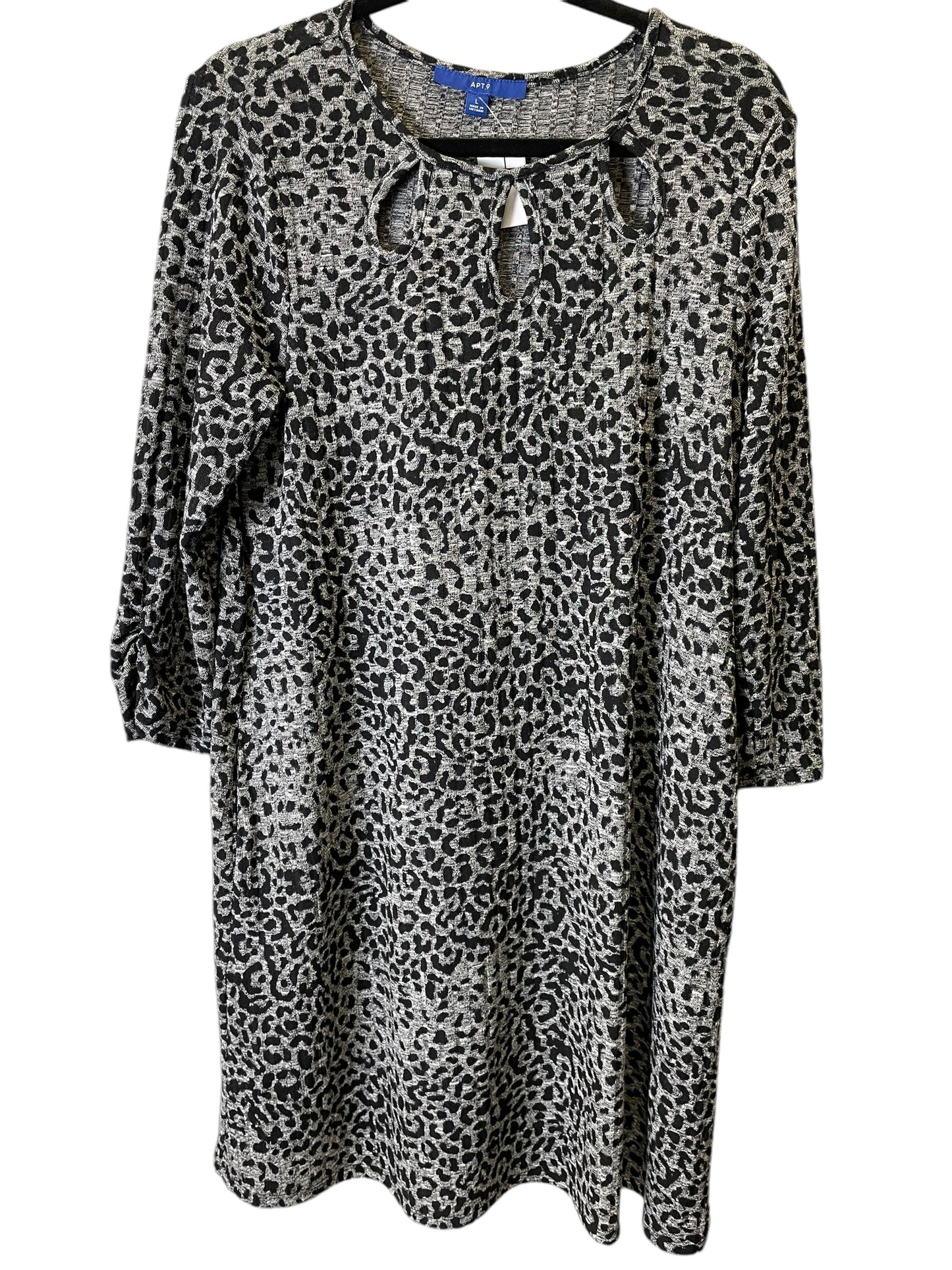 Dress Sweater By Apt 9 In Black & Grey, Size: L