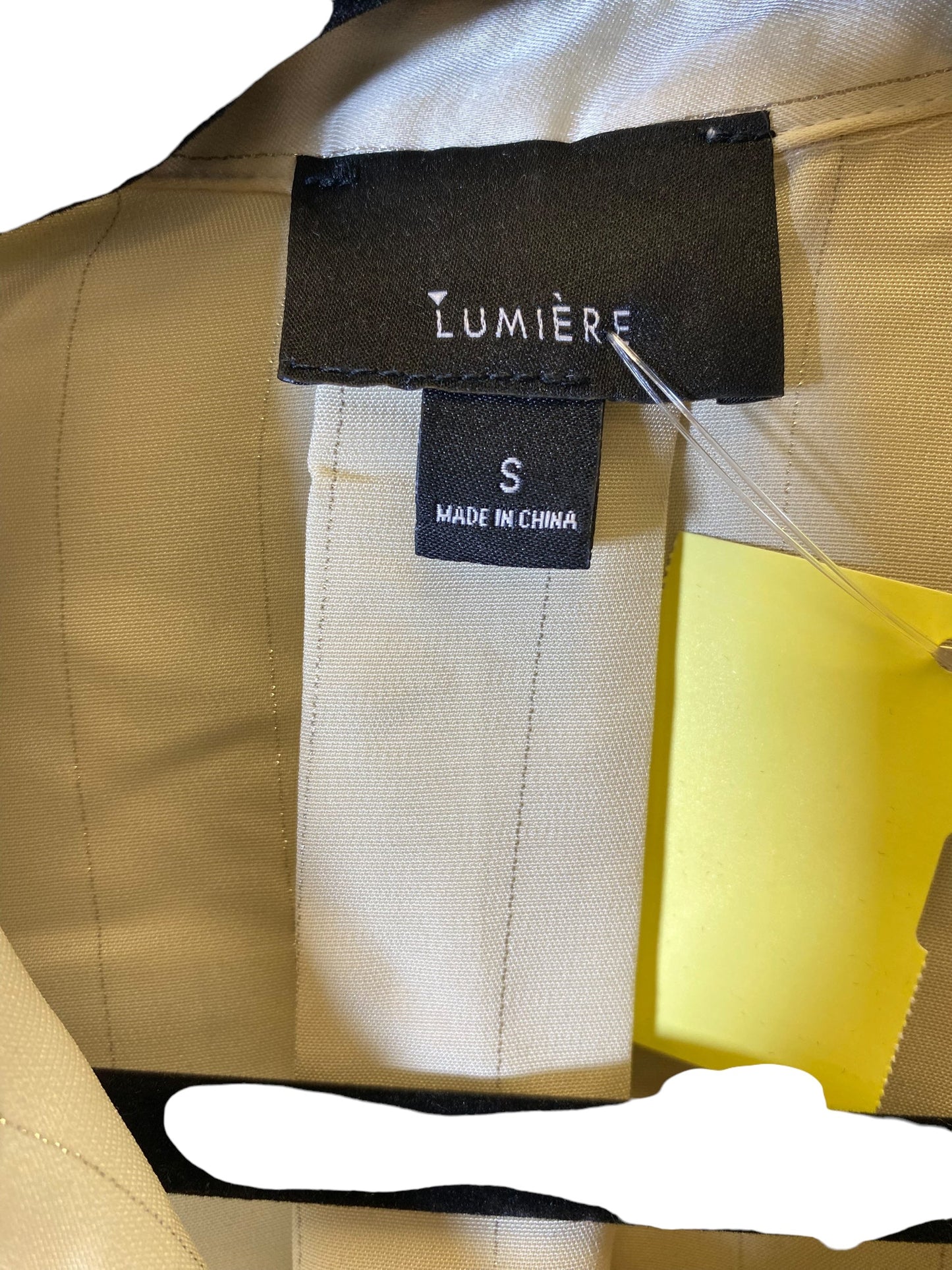 Blouse Long Sleeve By Lumiere In Gold, Size: S