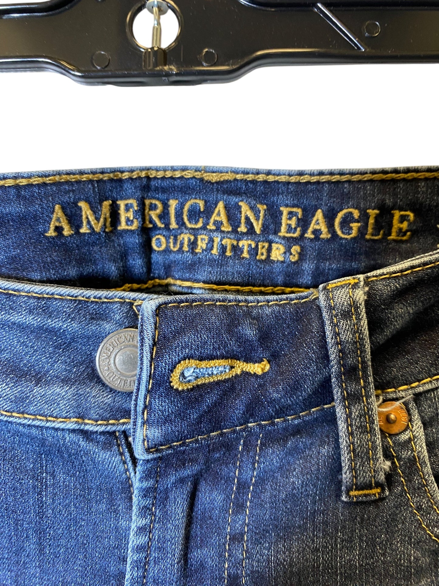 Jeans Straight By American Eagle In Blue Denim, Size: 6