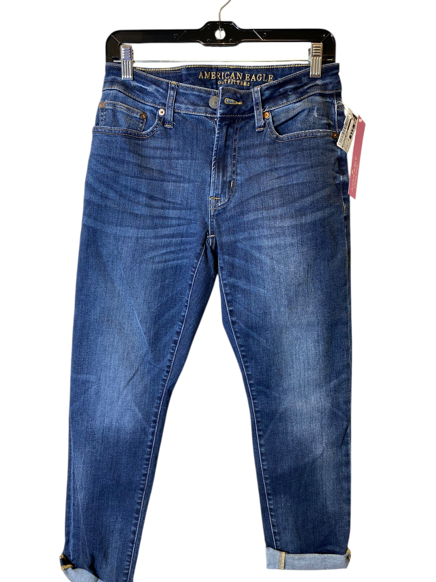 Jeans Straight By American Eagle In Blue Denim, Size: 6