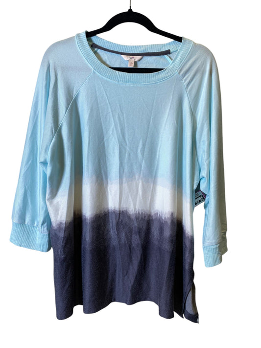 Top Long Sleeve By Secret Treasures In Blue, Size: 2x