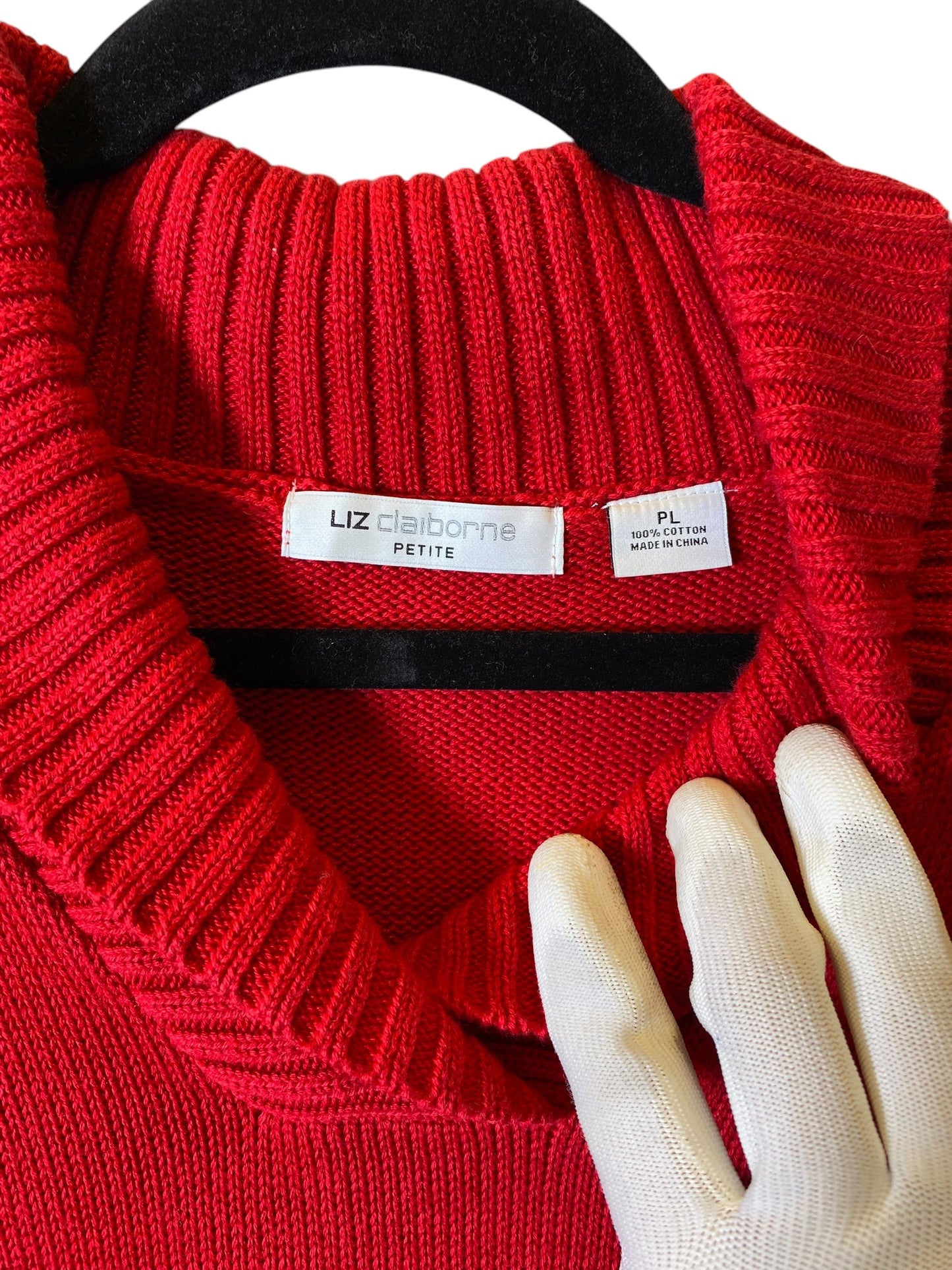 Sweater By Liz Claiborne In Red, Size: Lp