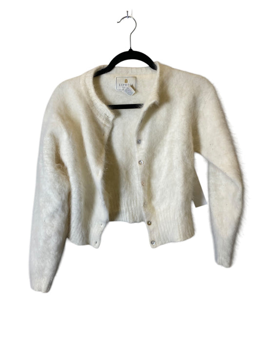 Sweater Cardigan By Express In White, Size: M