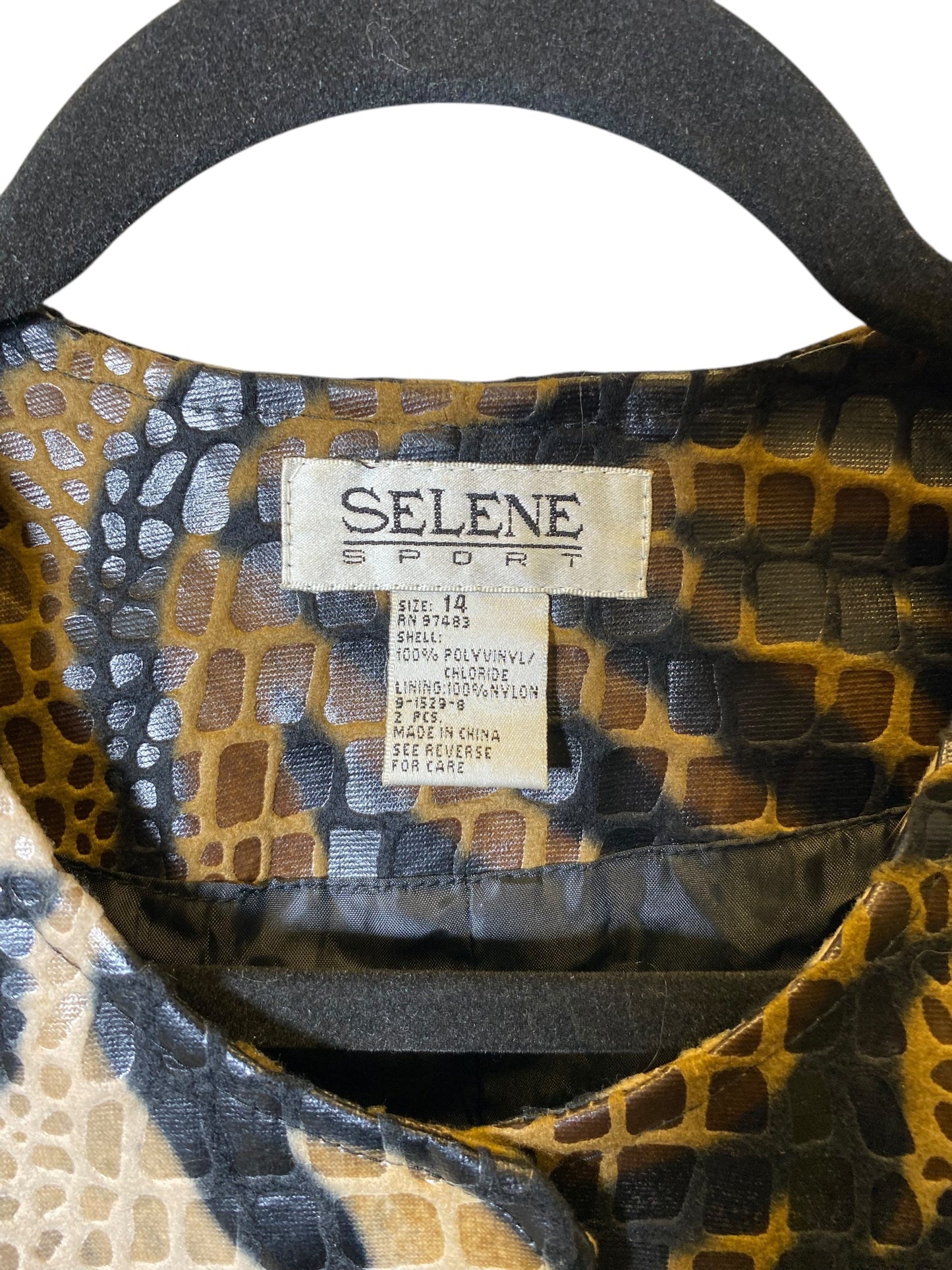 Blazer By Selene Sport In Animal Print, Size: L