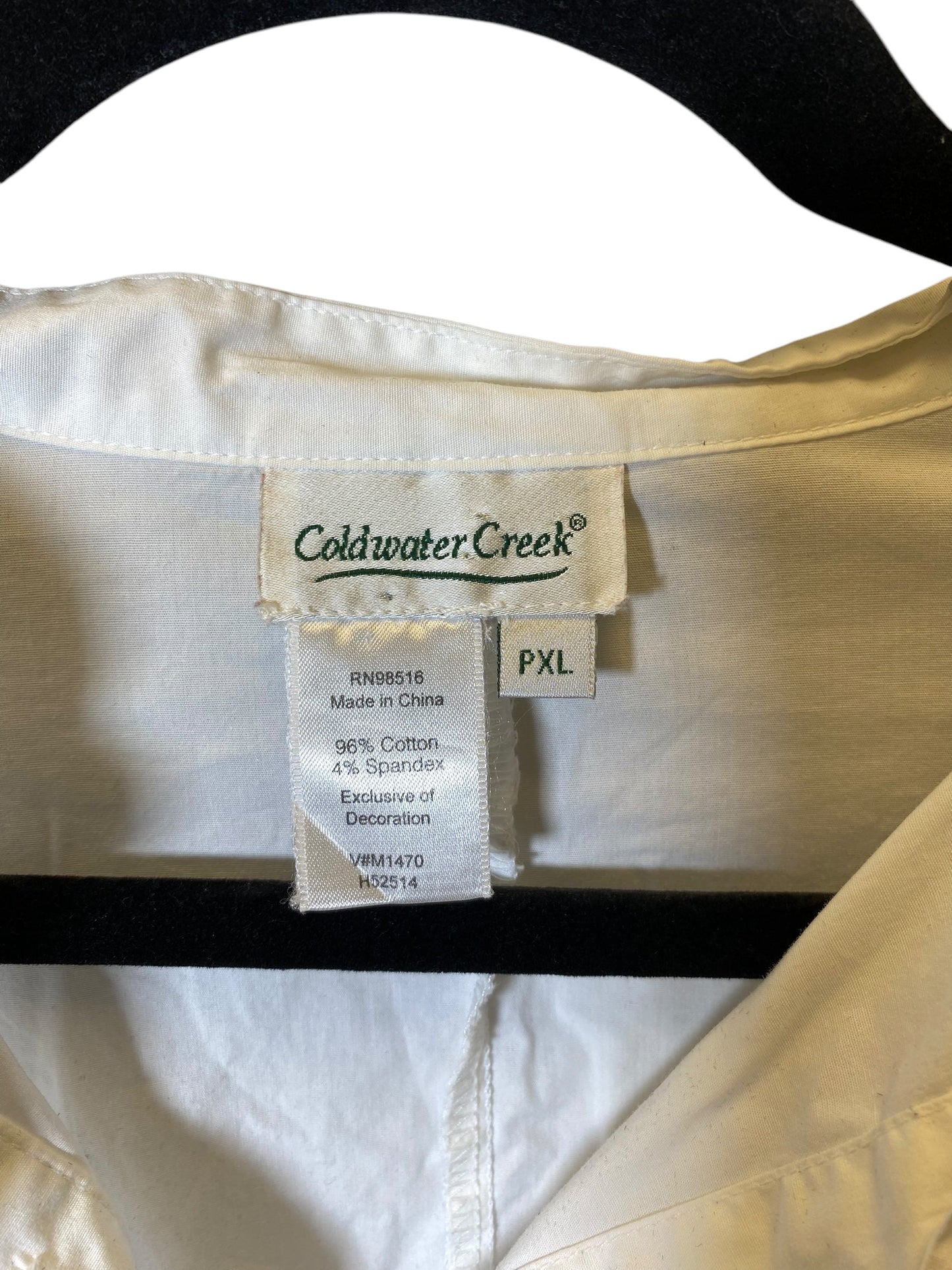 Blouse Long Sleeve By Coldwater Creek In White, Size: Xlp