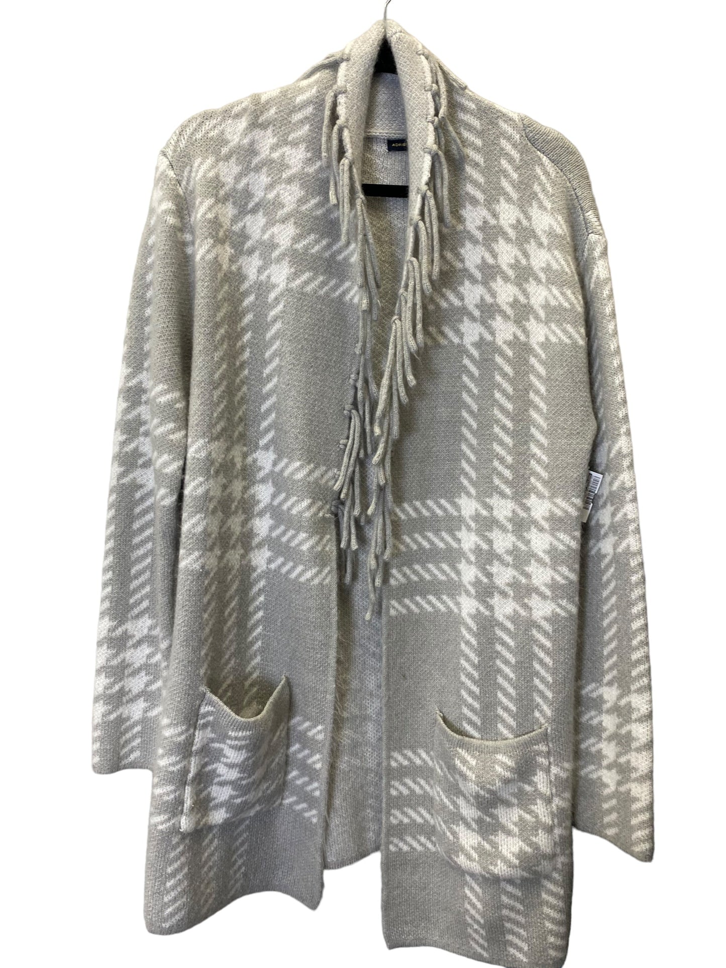 Sweater Cardigan By Adrienne Vittadini In Grey, Size: Xl