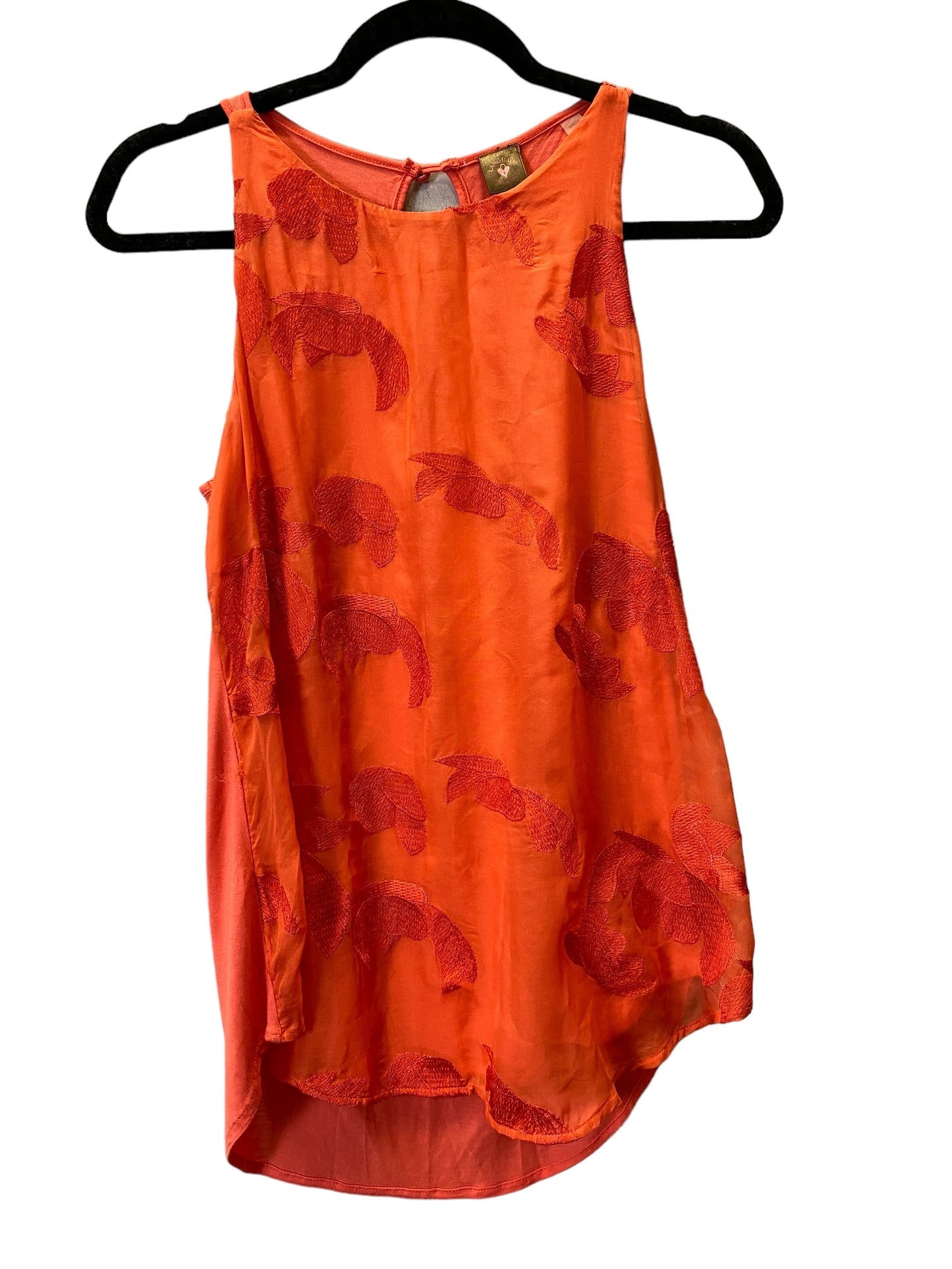 Orange Top Sleeveless Language, Size S