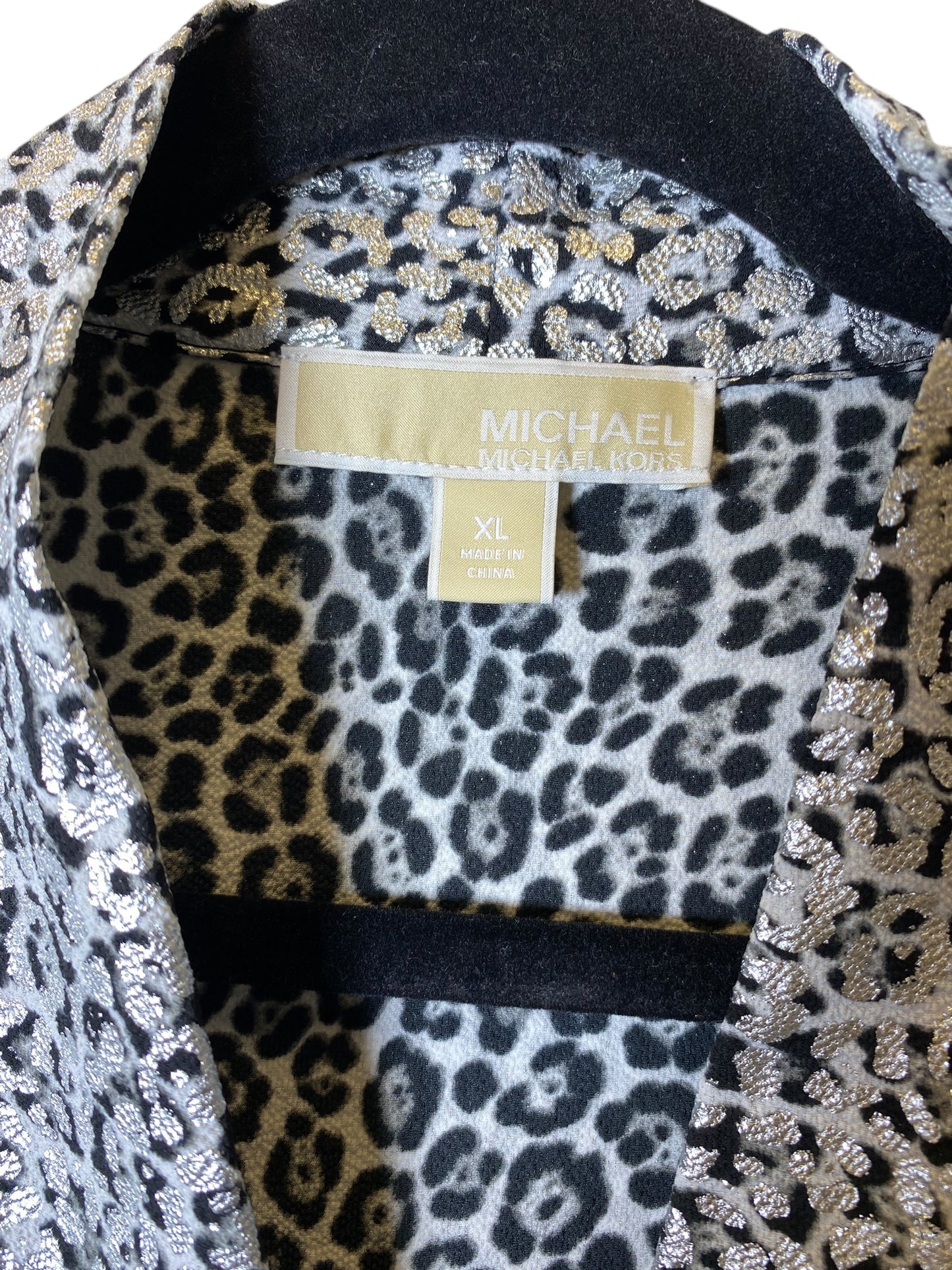 Blouse Designer By Michael Kors In Animal Print, Size: Xl