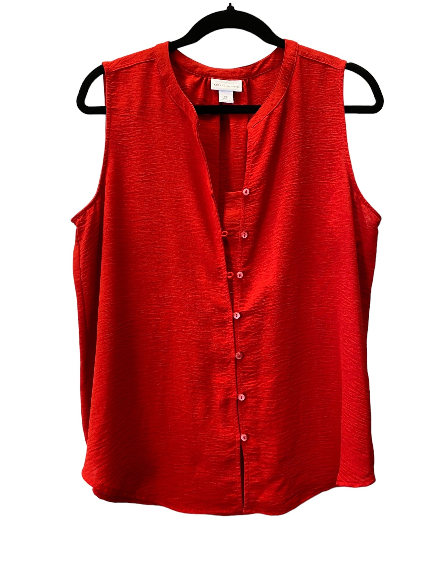 Red Top Sleeveless Liz Claiborne, Size Petite L