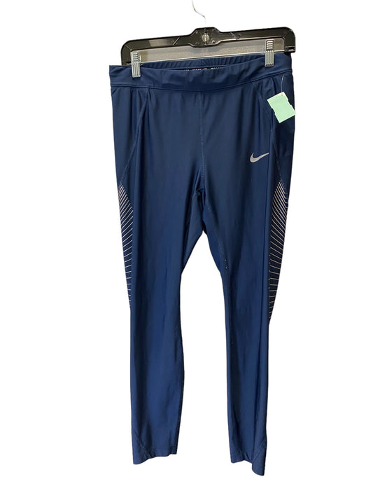 Athletic Leggings By Nike In Navy, Size: L