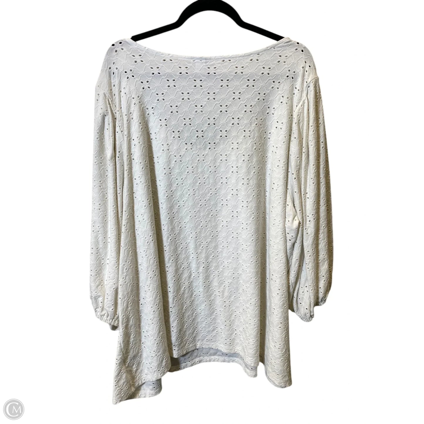 Top 3/4 Sleeve By Ava & Viv In White, Size: Xxxl