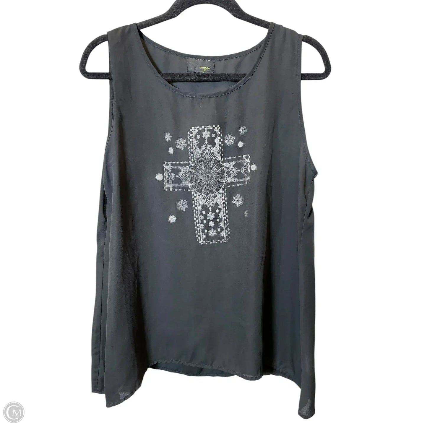 Top Sleeveless By Umgee In Black & Grey, Size: L