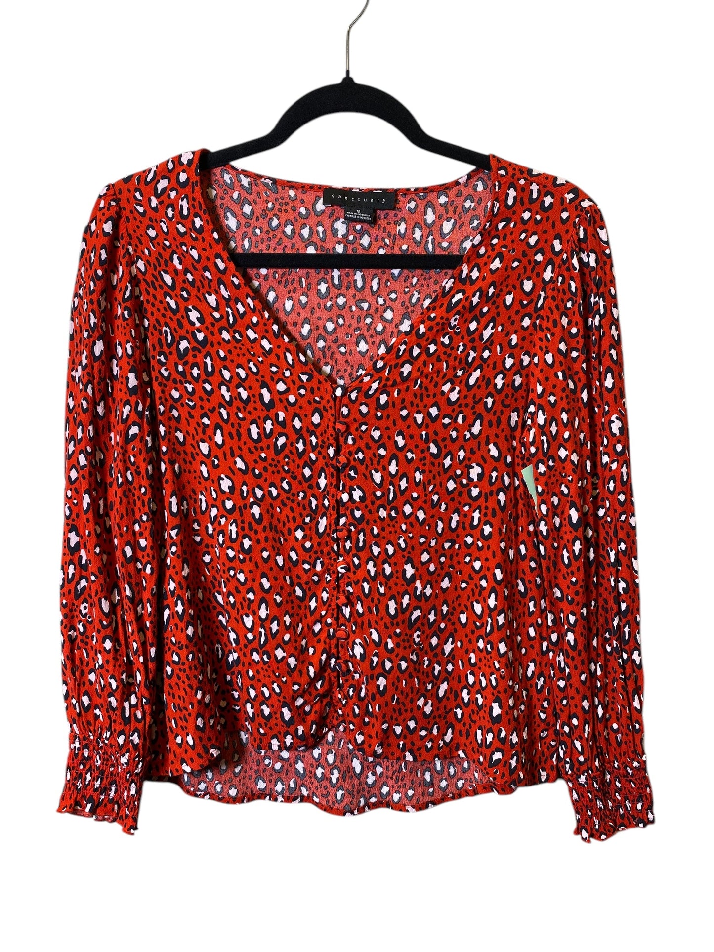 Blouse Long Sleeve By Sanctuary In Animal Print, Size: S