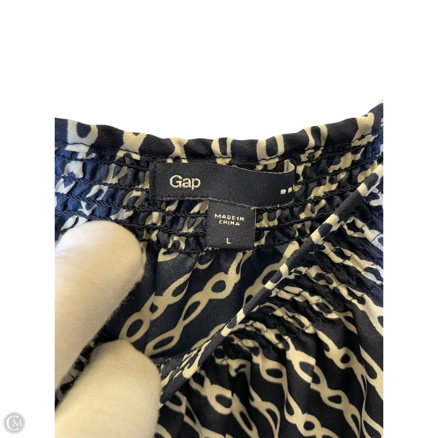 Dress Casual Midi By Gap In Blue & White, Size: L