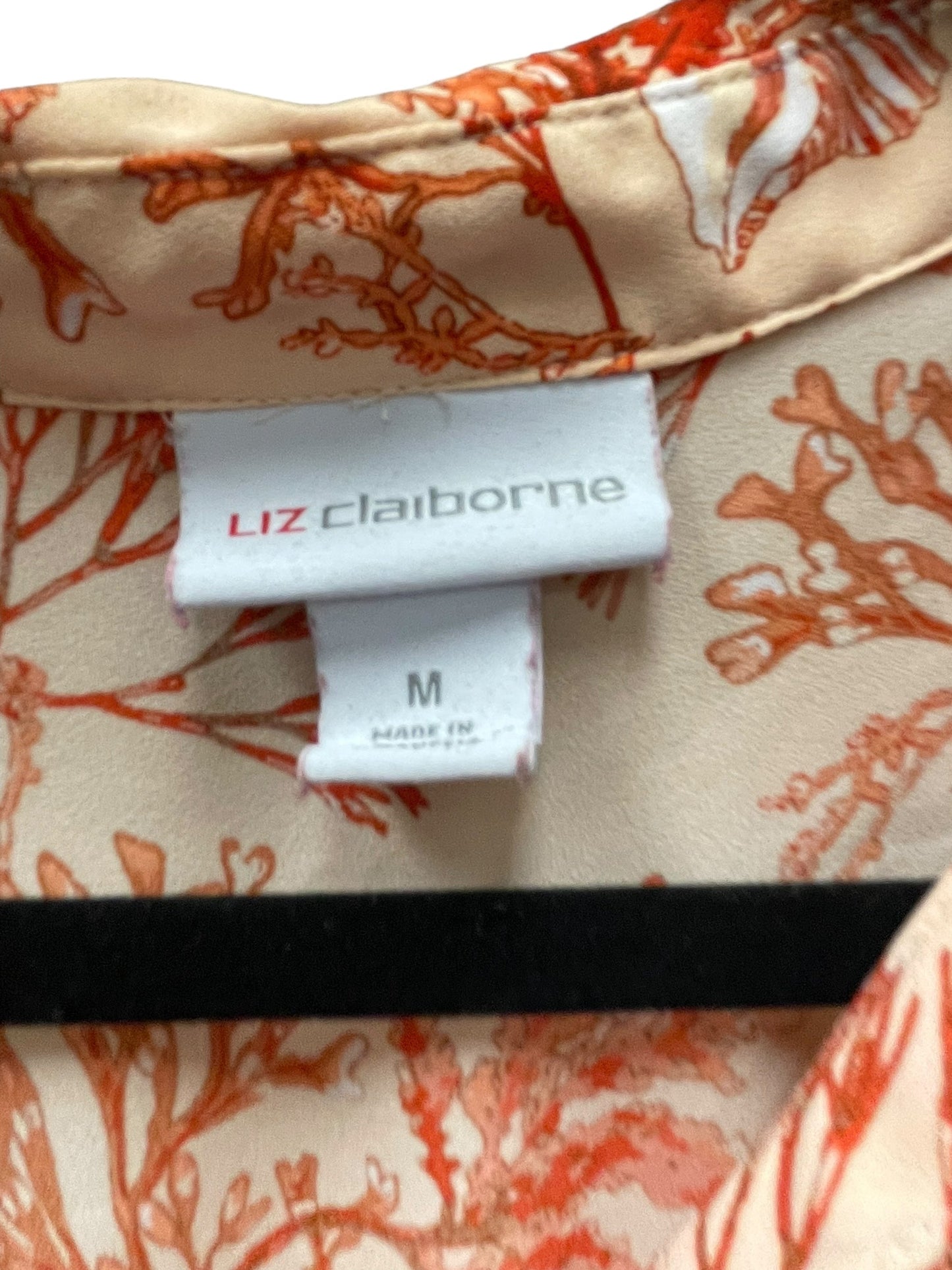 Orange Top Long Sleeve Liz Claiborne, Size M