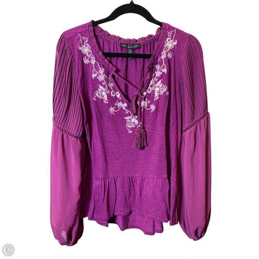 Top Long Sleeve By White House Black Market In Purple, Size: M