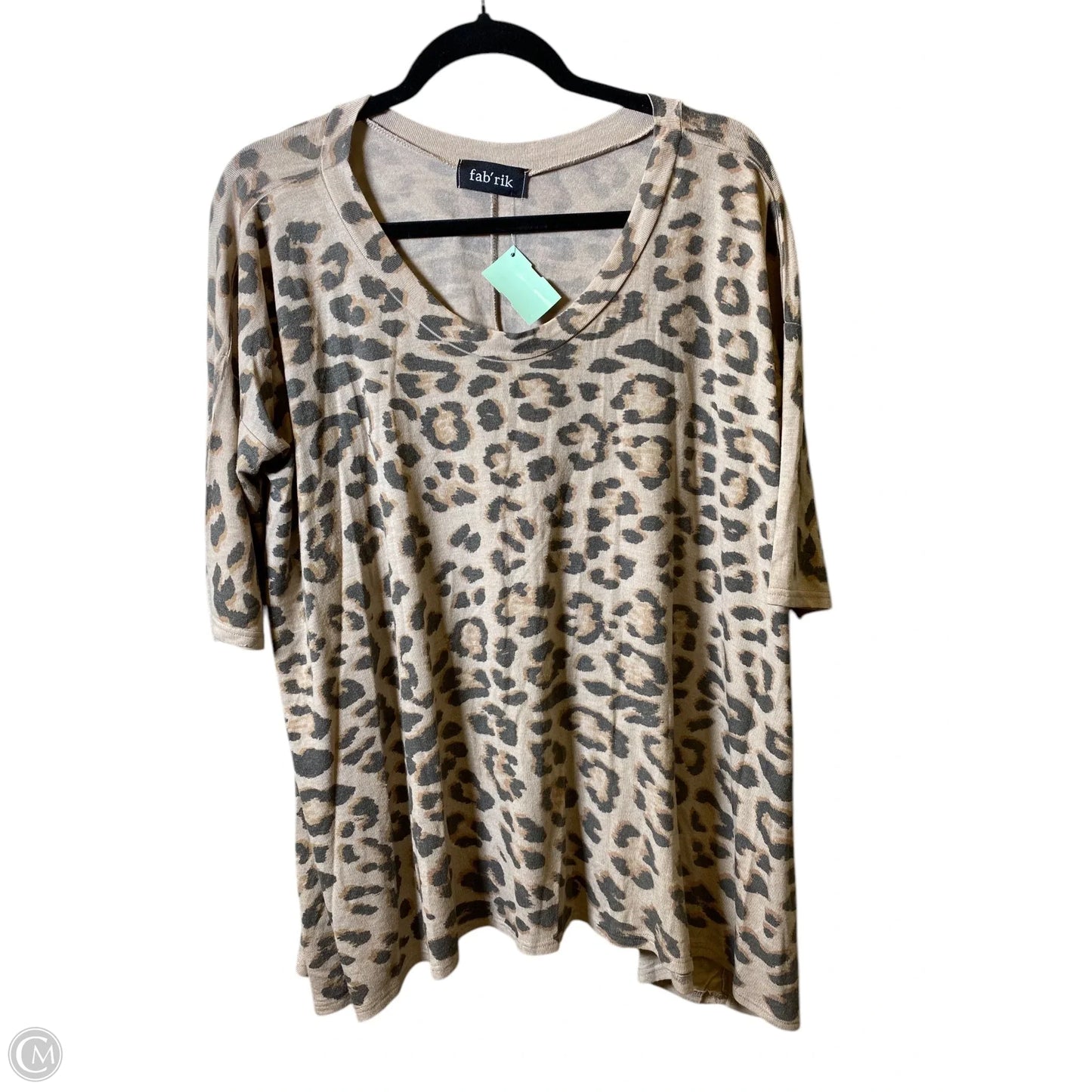 Top Short Sleeve By Fabrik In Animal Print, Size: S