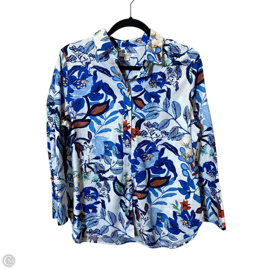 Blouse Long Sleeve By Chicos In Multi-colored, Size: M