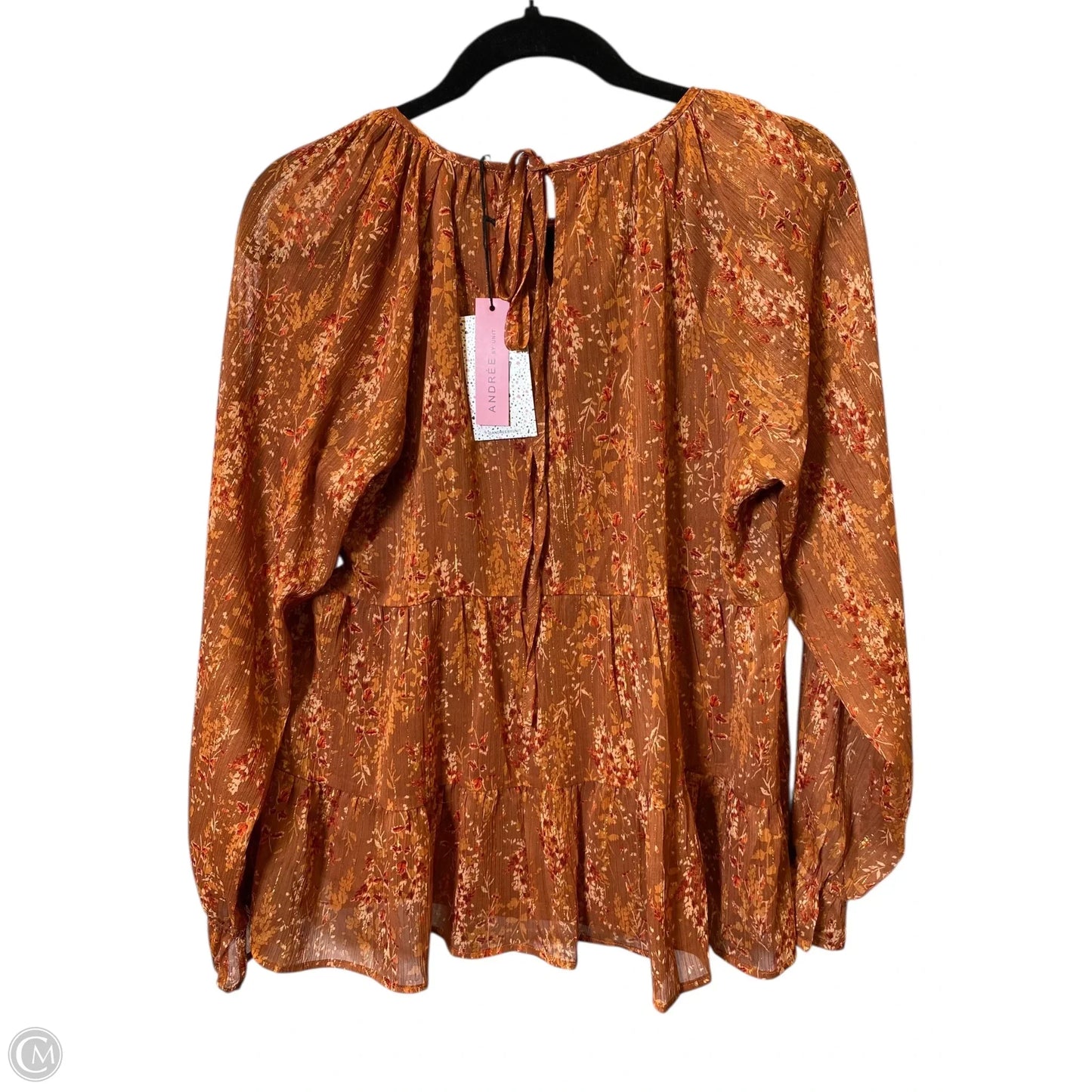 Top Long Sleeve By Cmc In Copper, Size: M