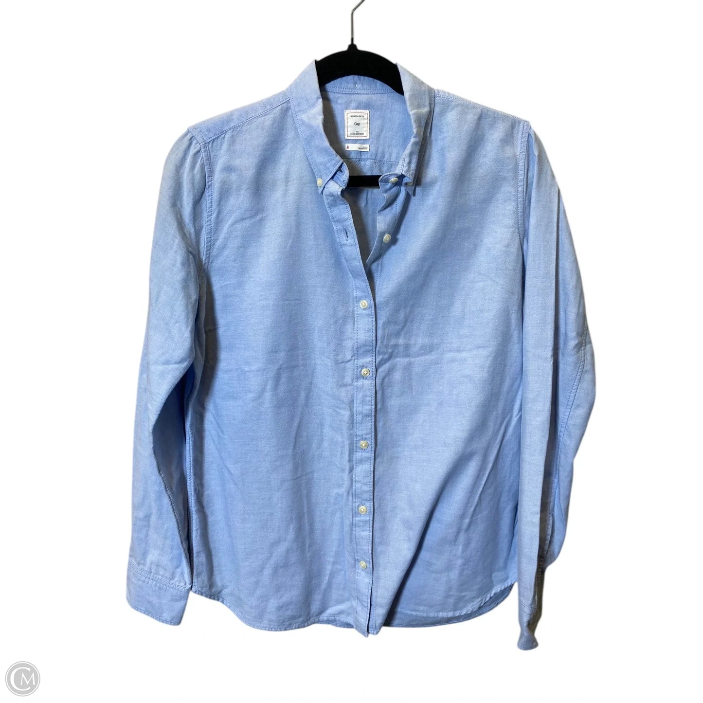 Blouse Long Sleeve By Gap In Blue, Size: M