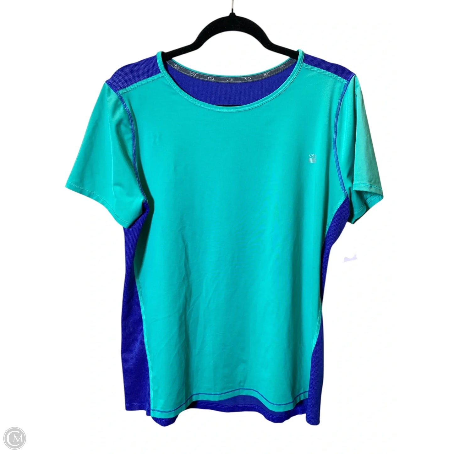Athletic Top Short Sleeve By Cmc In Aqua, Size: L