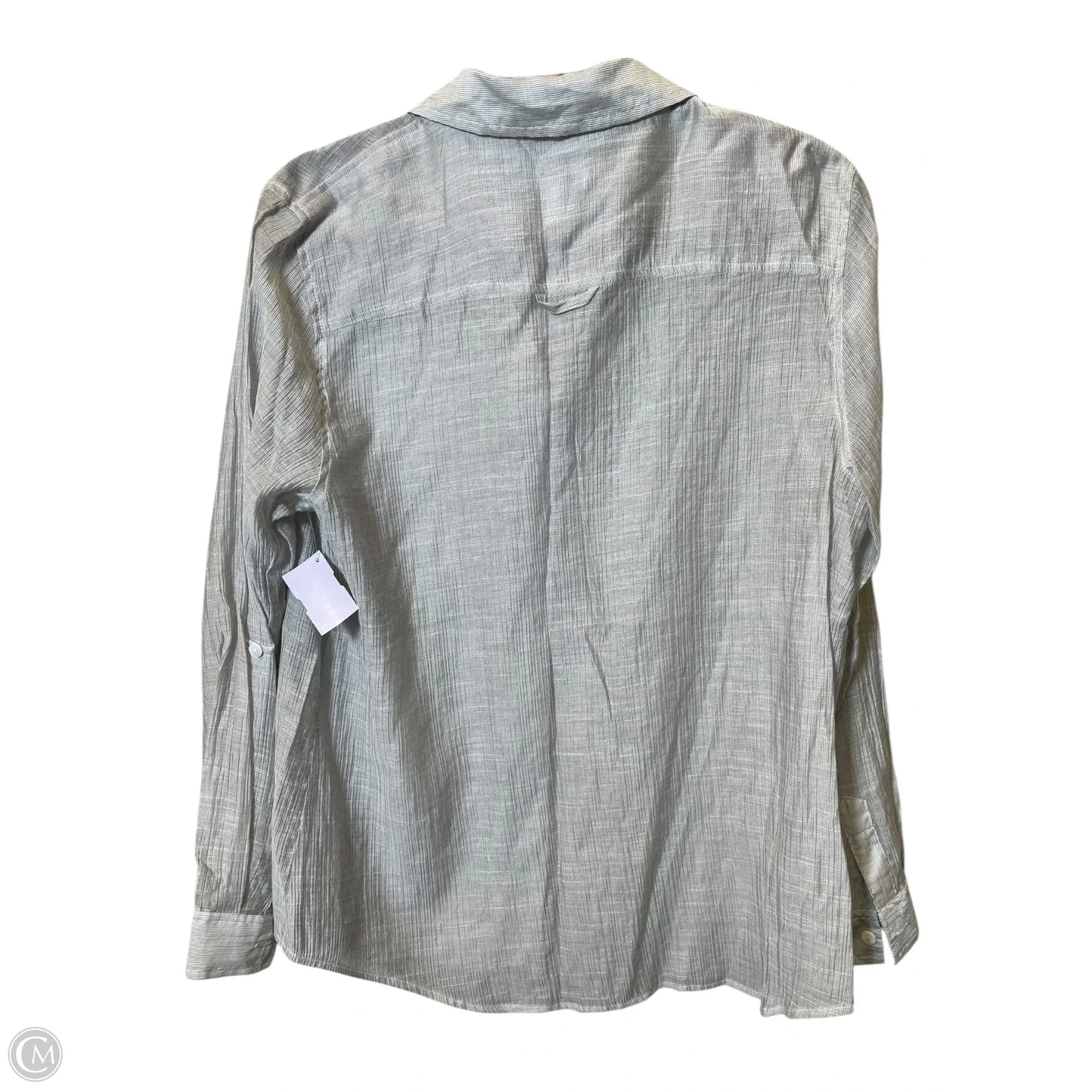 Blouse Long Sleeve By Chicos In Grey, Size: L