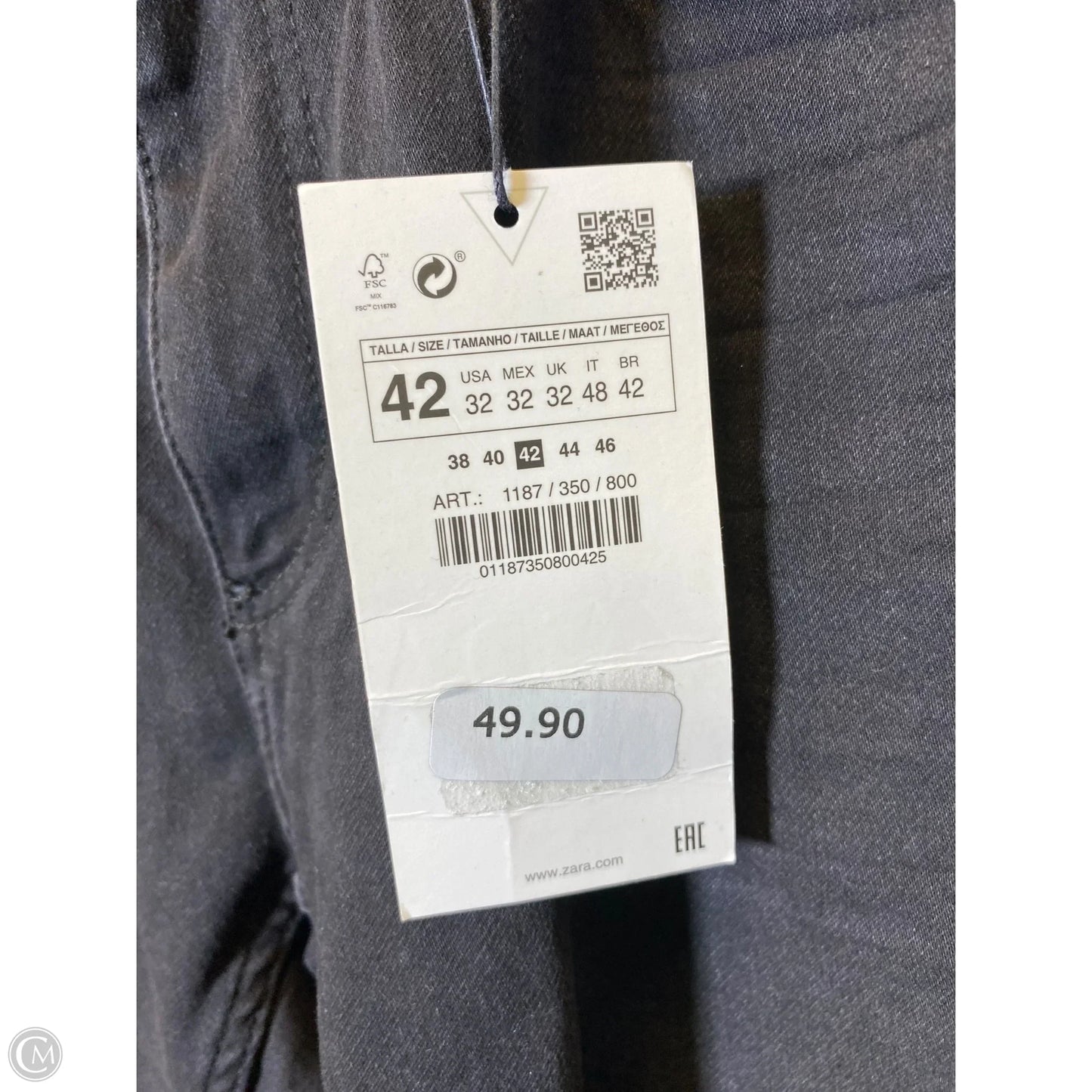 Jeans Skinny By Zara In Black, Size: 14