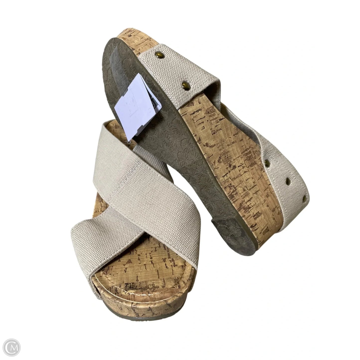 Sandals Heels Wedge By Esprit In Tan, Size: 10