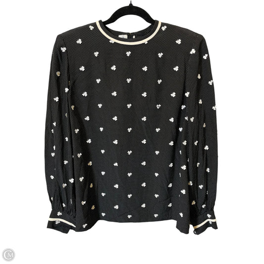 Top Long Sleeve Designer By Neiman Marcus In Black & White, Size: M