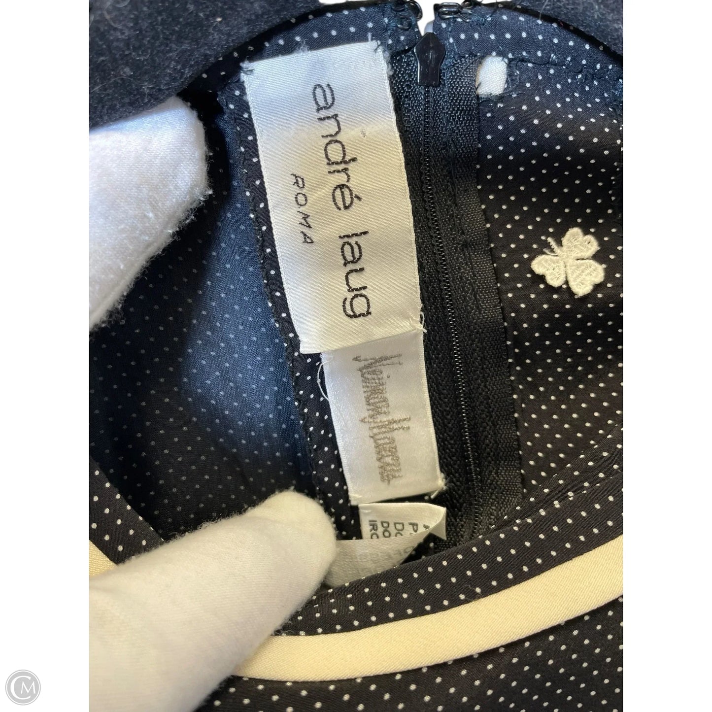 Top Long Sleeve Designer By Neiman Marcus In Black & White, Size: M