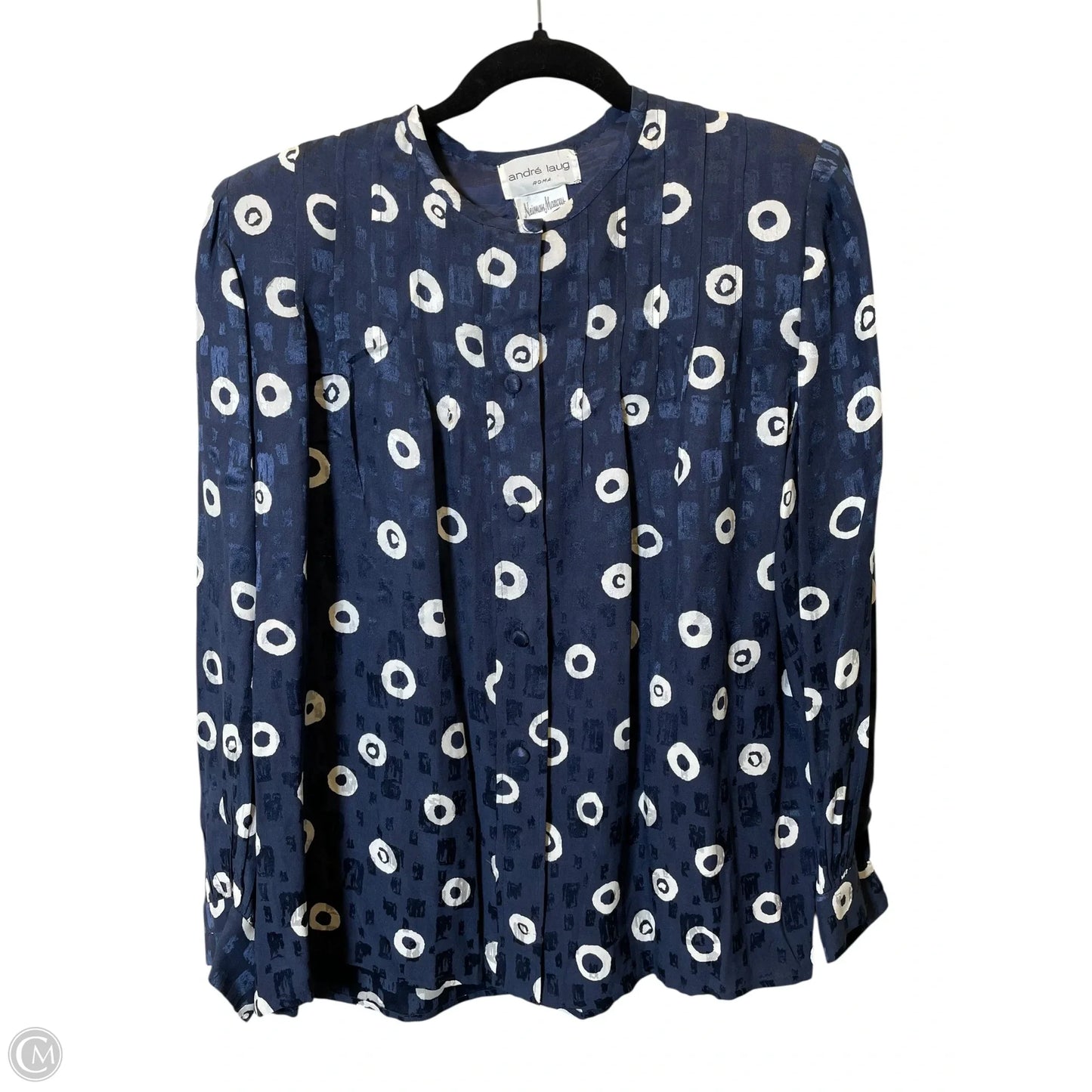 Blouse Designer By Neiman Marcus In Navy, Size: L
