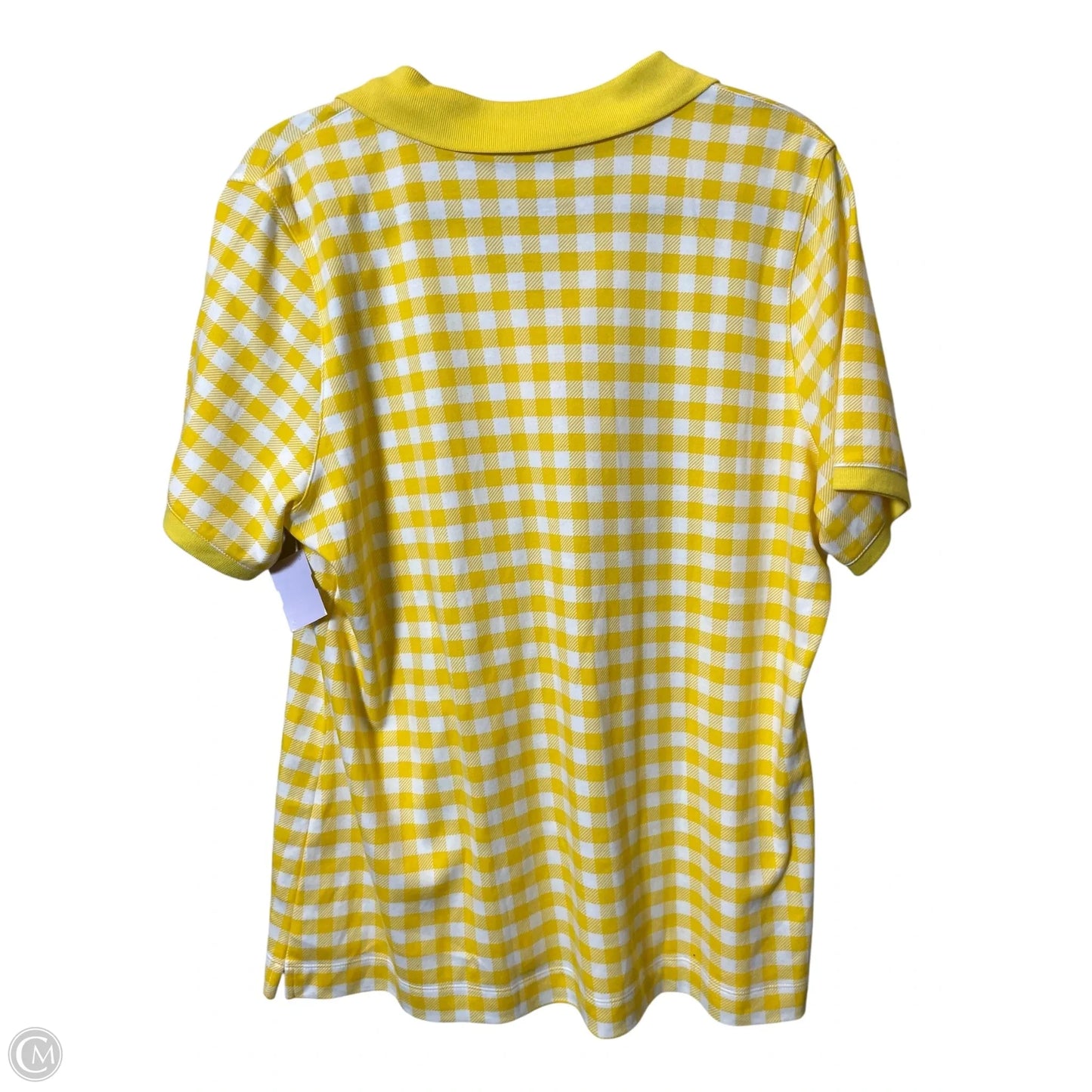 Top Short Sleeve By Kim Rogers In White & Yellow, Size: Xl