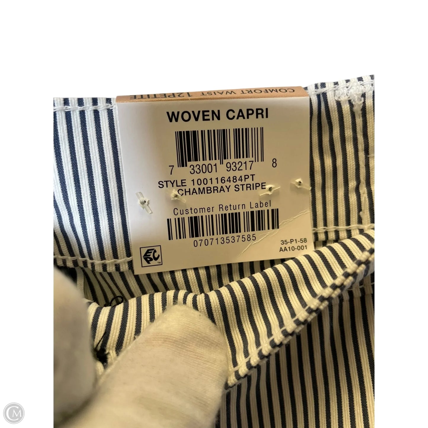 Pants Cropped By Karen Scott In Striped Pattern, Size: 12p