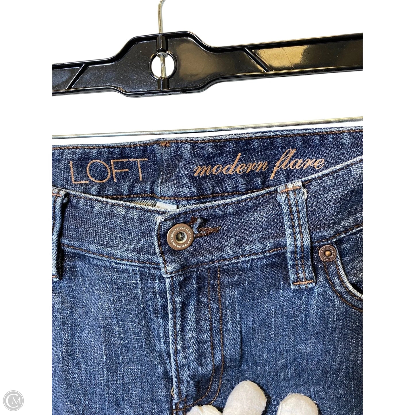 Jeans Flared By Loft In Blue, Size: 6