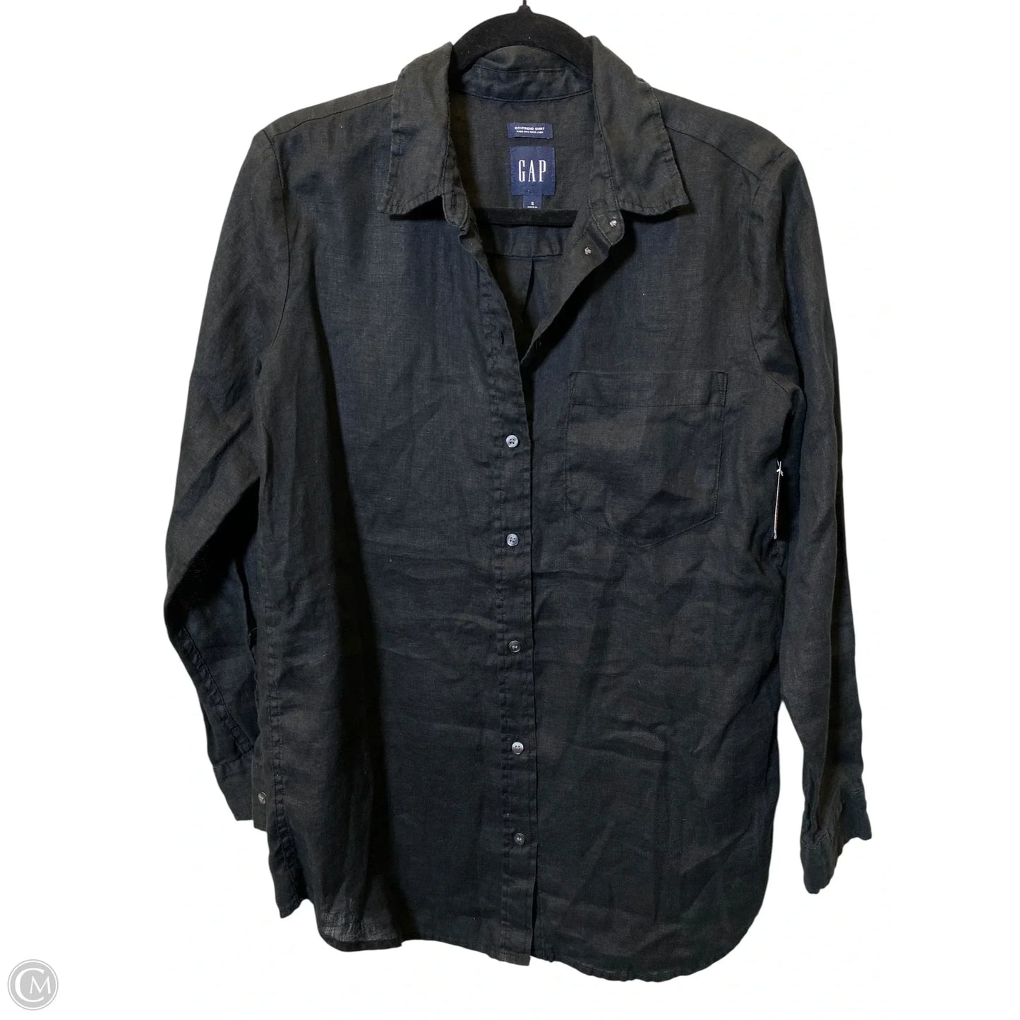 Blouse Long Sleeve By Gap In Black, Size: S