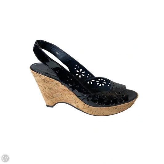 Sandals Heels Wedge By Cmc In Black, Size: 9