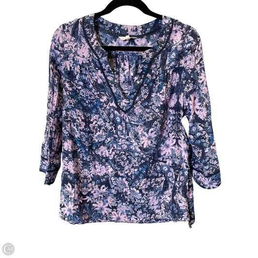 Top 3/4 Sleeve By Rebecca Taylor In Multi-colored, Size: 6