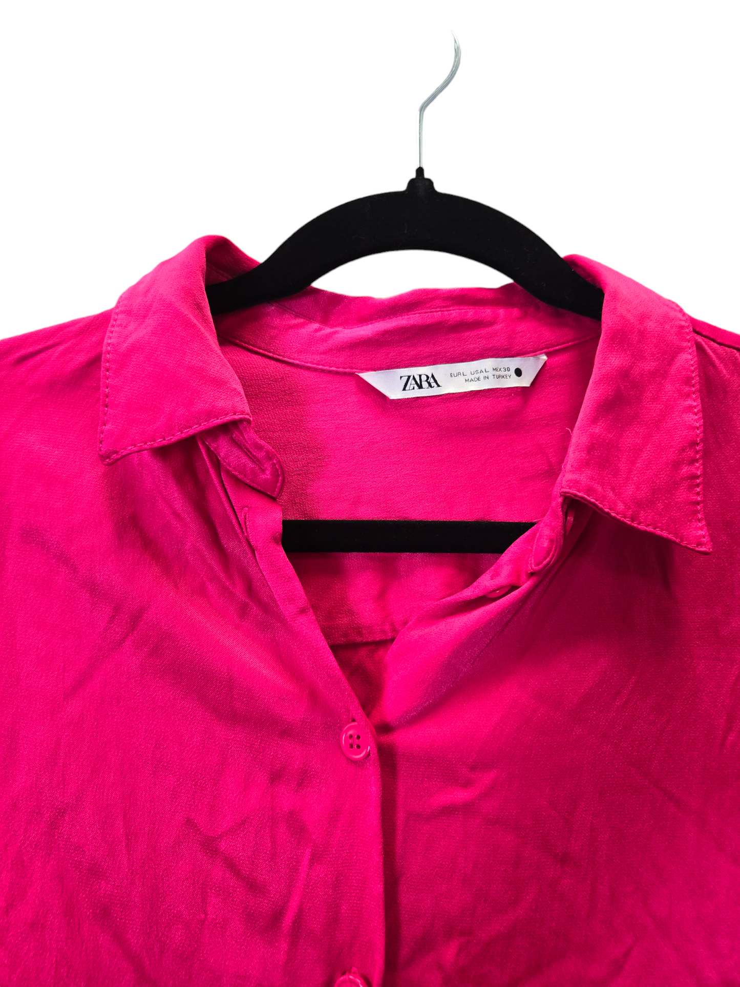 Pink Blouse Long Sleeve Zara, Size L