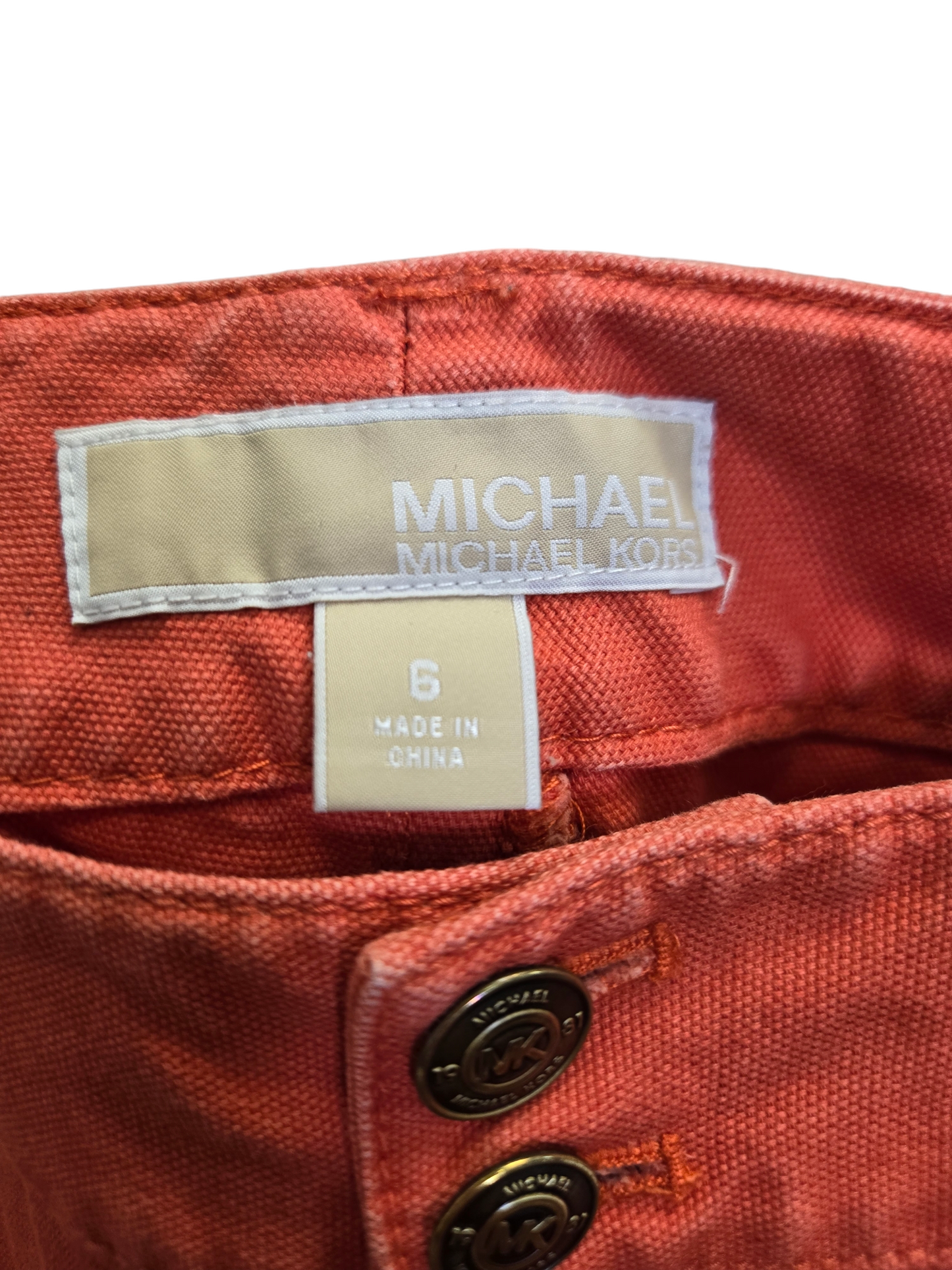 Orange Jeans Straight Michael Kors, Size 6