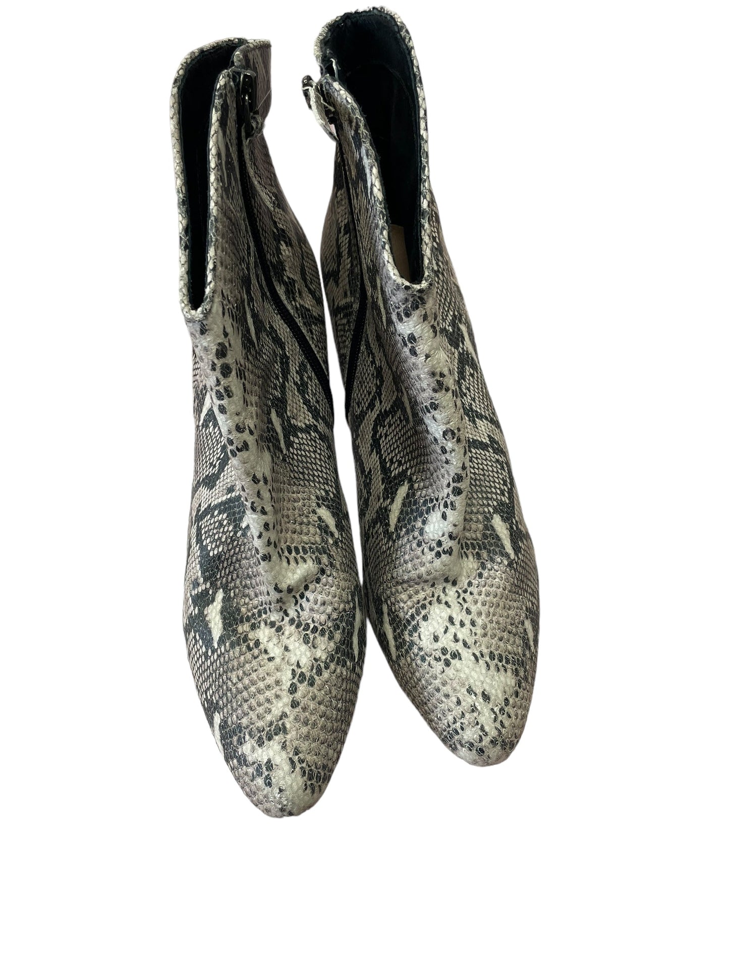 Snakeskin Print Boots Ankle Heels Halogen, Size 11