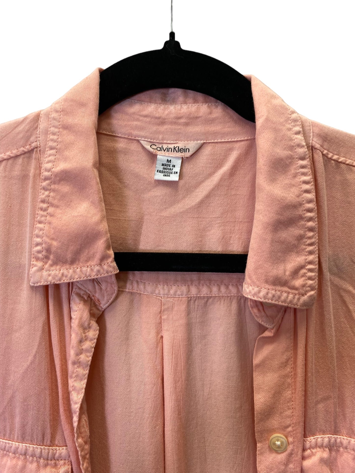 Peach Blouse Long Sleeve Calvin Klein, Size M