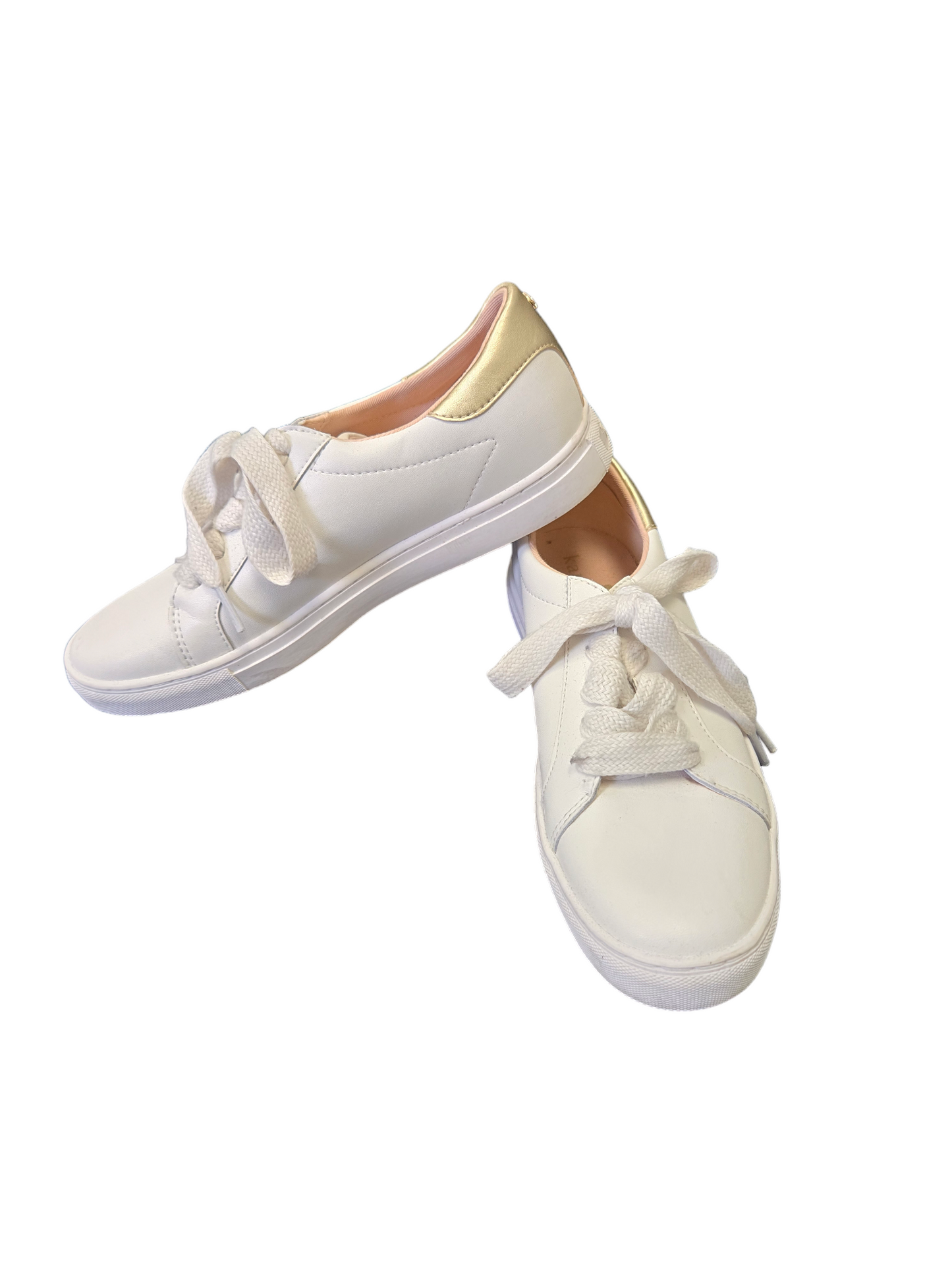 Gold & White Shoes Sneakers Kate Spade, Size 7