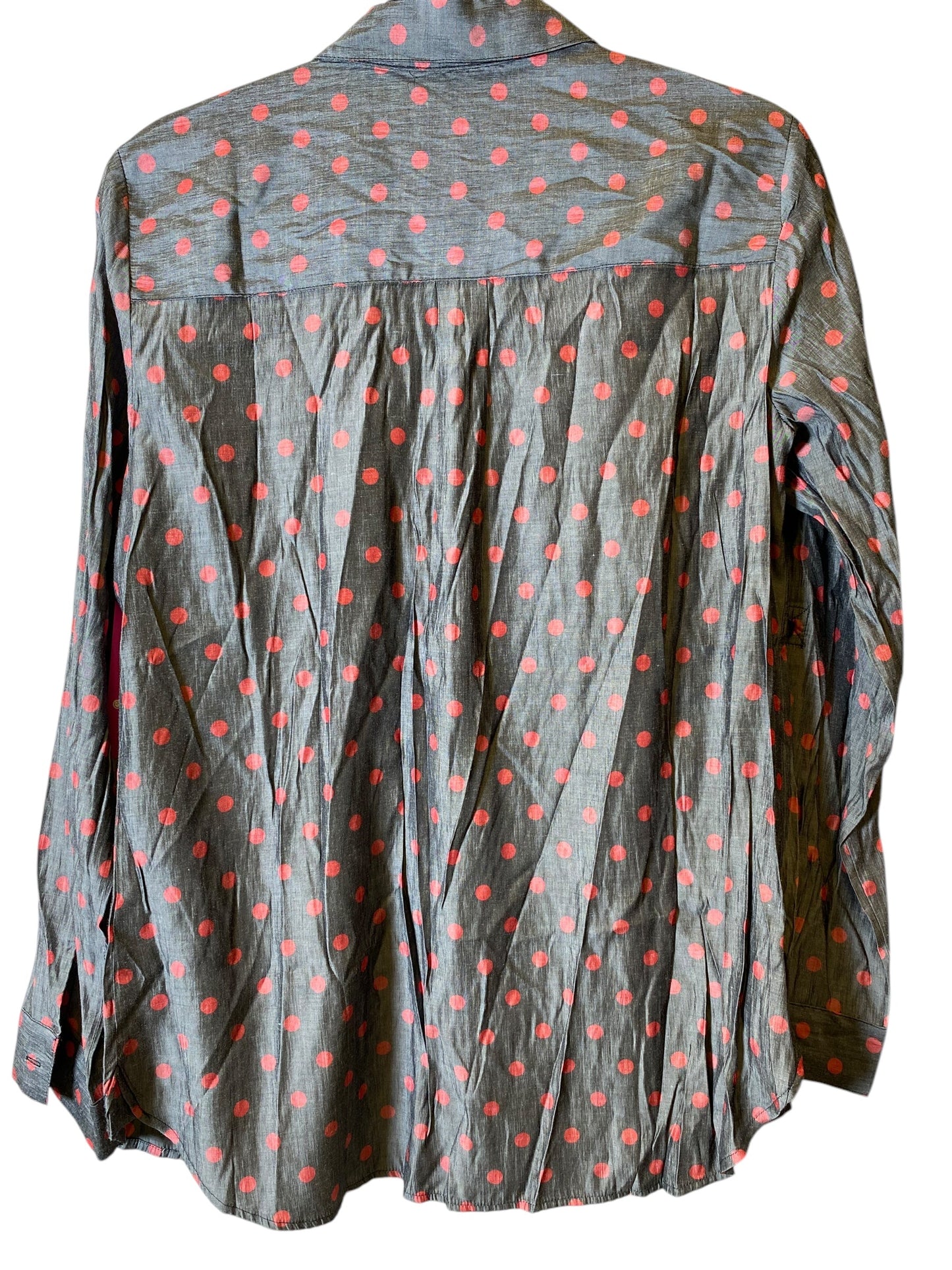 Blouse Long Sleeve By Express In Polkadot Pattern, Size: M