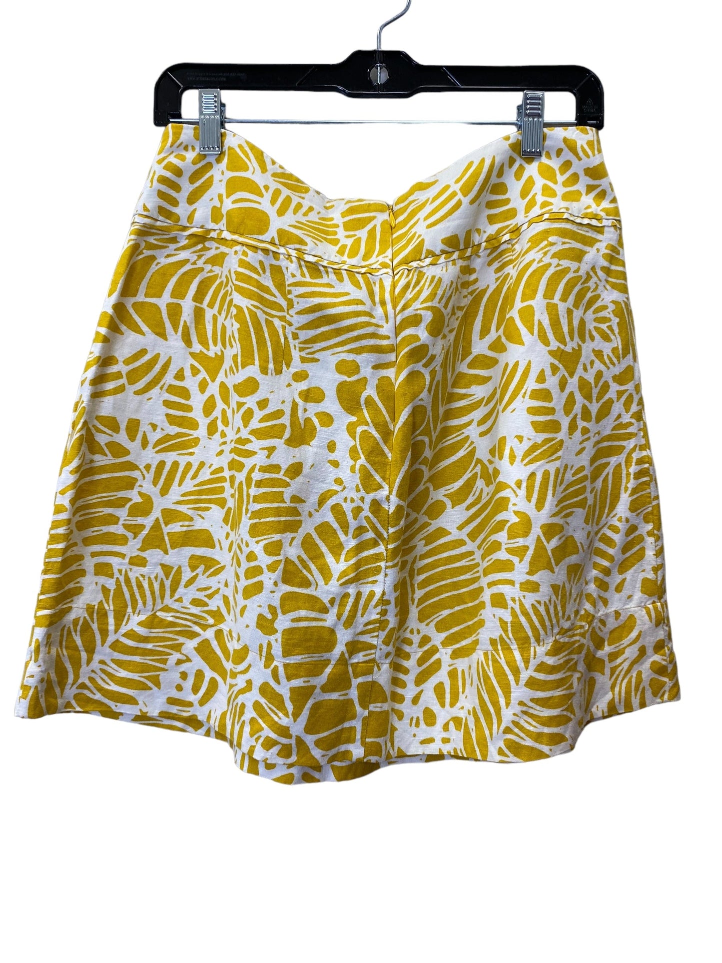 Skirt Mini & Short By Loft In White & Yellow, Size: 6