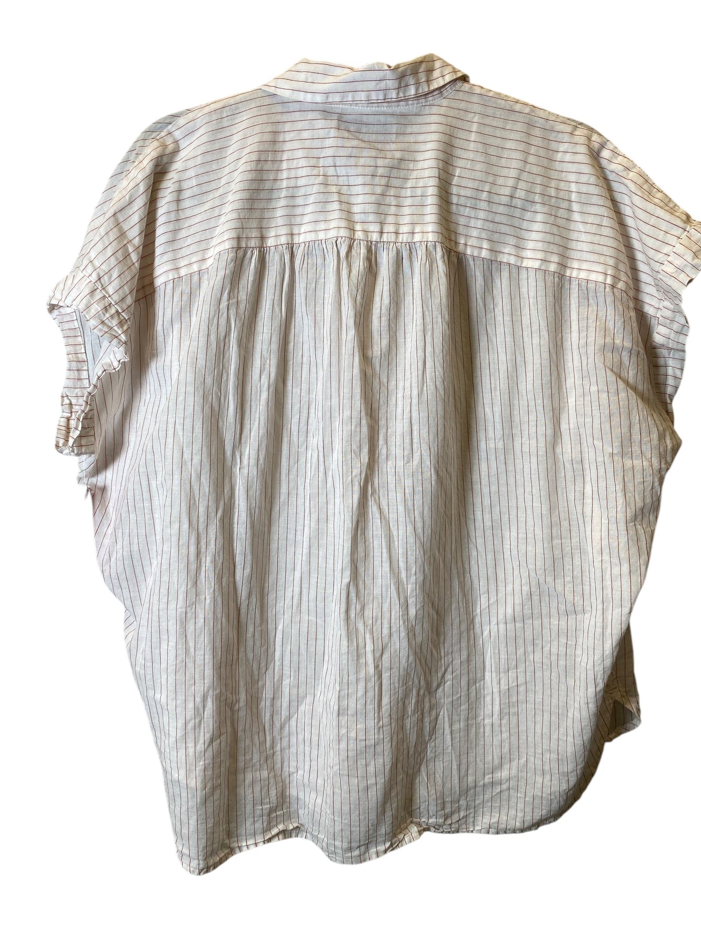 Blouse Short Sleeve By Madewell In Striped Pattern, Size: L